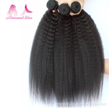 Kinky Straight Hair Bundles Vendors Brazilian Bulk Style Double Weft Machine Virgin Suitable Origin Human Hair Bundles